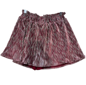 Kids Maroon/Silver Ribbed Skort