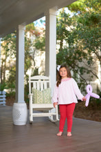 Bettye Sue Smocked Top, Palm beach Pink w/ Richmond Red