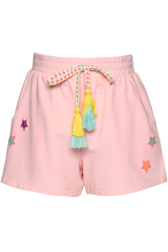 Short with Star Patches and Tassel Tie