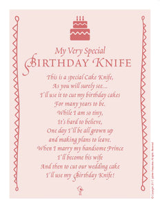 Pink Seersucker Birthday Knife