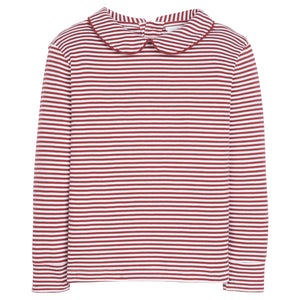 Striped Peter Pan Shirt Maroon