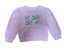 Pastel Pink Merry Christmas Sequin Puff LS Shirt