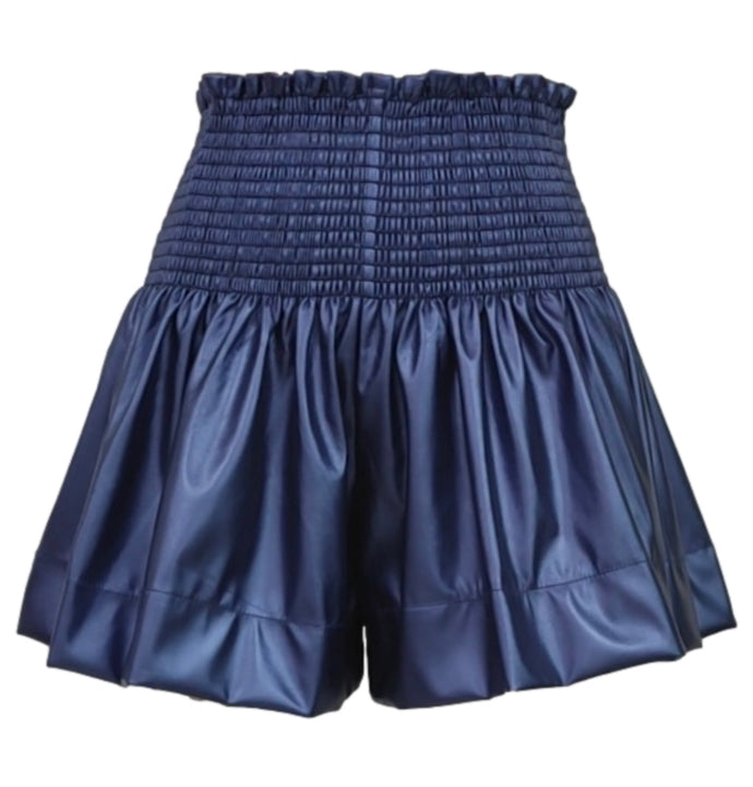 Kids Midnight Blue Leather Swing Shorts