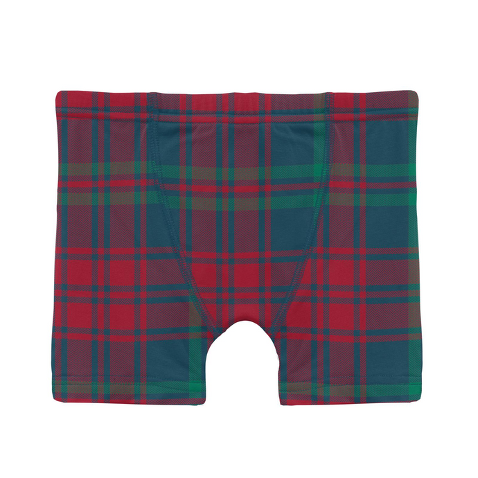 Boys Boxer Brief Peacock Plaid