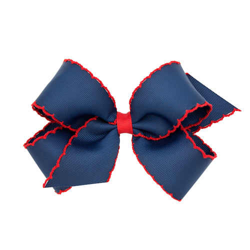 Medium Moonstitch Bow Navy w/ Red