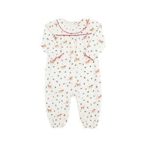 LS Ramona Ruffle Romper, Mae Park Floral w/ Richmond Red