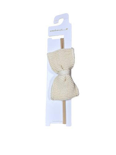 Chic Knit Bow Headband, Beige