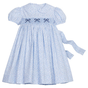 Smocked Peter Pan Dress Blue Vinings