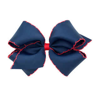 King Moonstitch Bow, Navy w/ Red