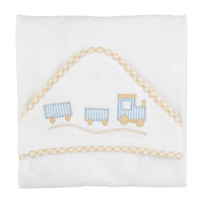 Train Applique Hooded Towel