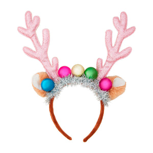 Pink Light Up Reindeer Headband