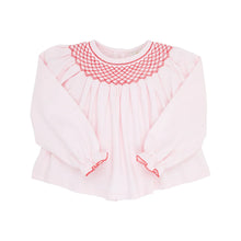 Bettye Sue Smocked Top, Palm beach Pink w/ Richmond Red