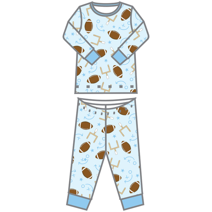 Kick Off! Long Pajamas, Blue