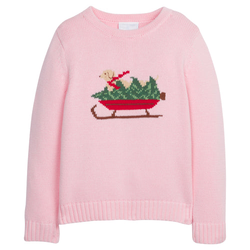 Intarsia Sweater - Pink Holiday Lab