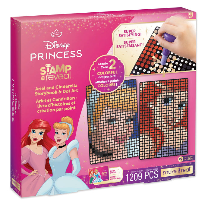 Disney Stamp Reveal, Ariel & Cinderella Storybook & Dot Art