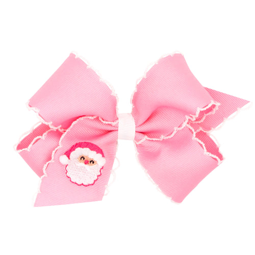 Medium Pink Moonstitch Bow Santa Embroidery