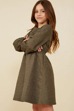 Girls Quilted Long Sleeve A Line Dress