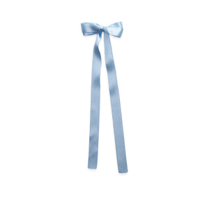 Small Baby Blue Satin Long Tail Bow