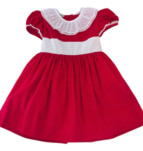 Red Corduroy Classic Christmas Dress