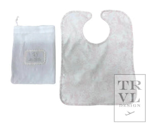 Bunny Toile Pink Best Bib