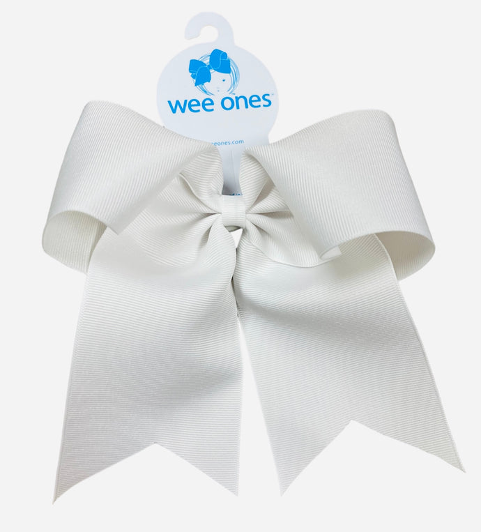 Cheer Bow on Ponytail, White