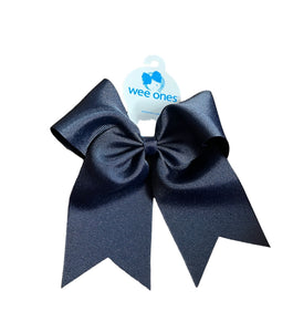 Huge Cheer Bow on Ponytail, Navy