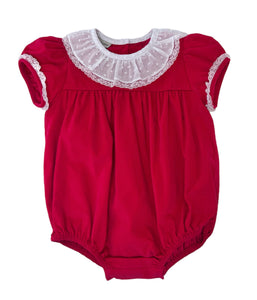 Red Corduroy Baby Girls Bubble