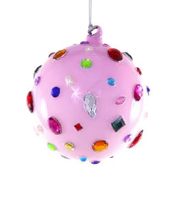 Glittering Magpie Bauble Pink Ornament