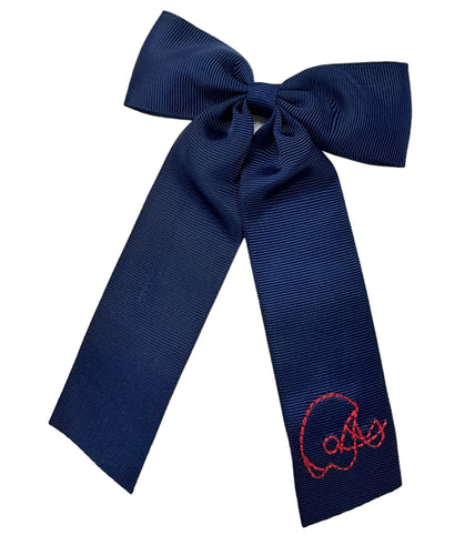 Navy w/ Red Helmets Long-Tail Bow