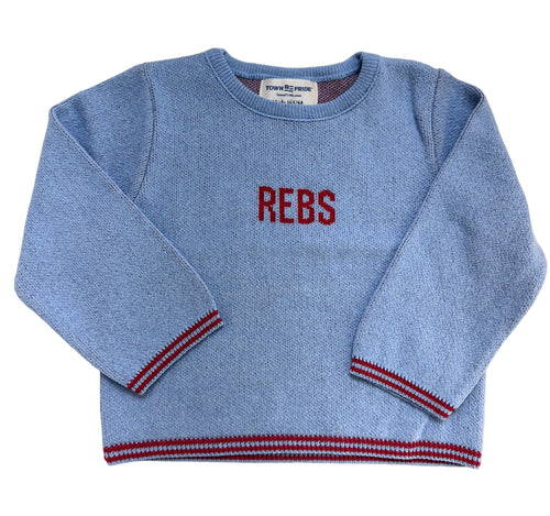 Crewneck Sweater Baby -Light Blue REBS in Red