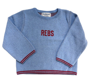 Crewneck Sweater Baby -Light Blue REBS in Red