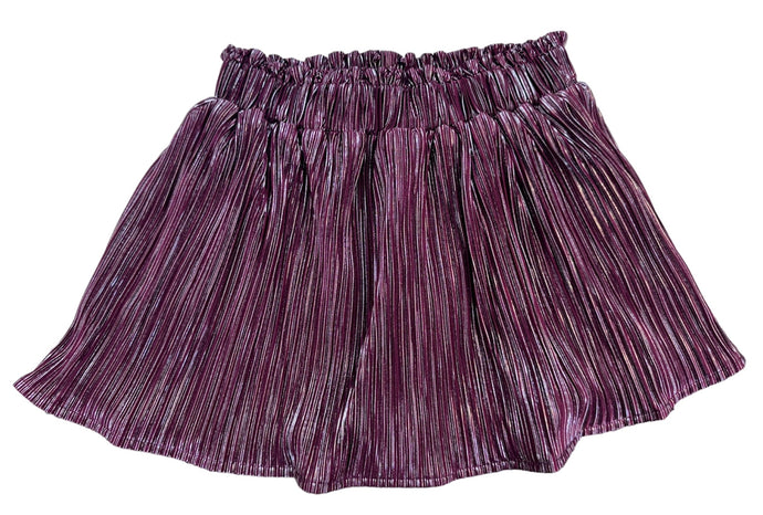 Kids Maroon/Silver Ribbed Skort