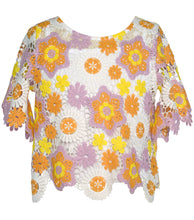 Yellow Flower Crochet Top