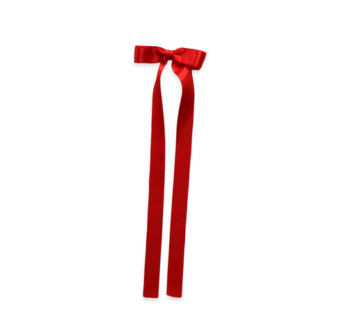 Red Satin Long Tail Bow