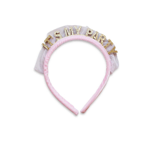 Headband It’s My Party-Velvet Baby Pink