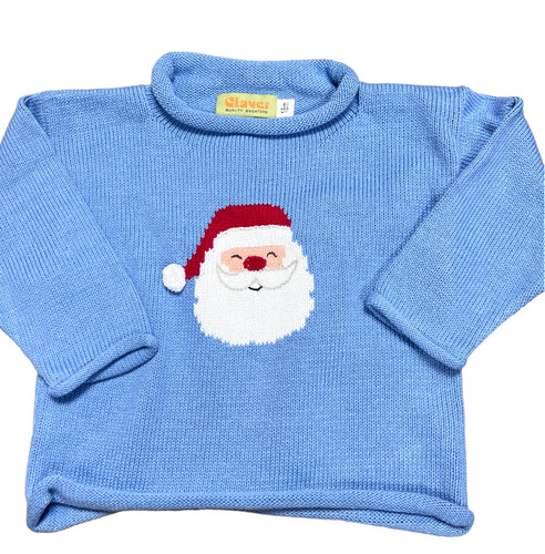 Santa Roll Neck Sweater, Blue