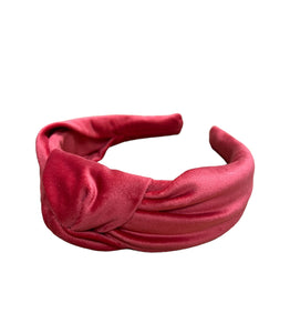 Coral Adult Velvet Knotted Headband