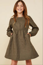 Girls Quilted Long Sleeve A Line Dress