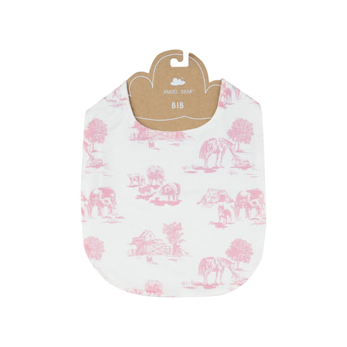 Farm Toile Pink - Feeding Bib