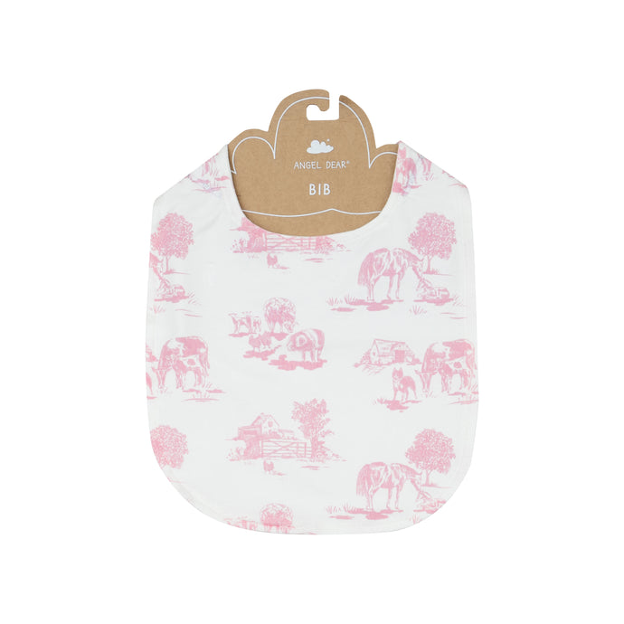 Farm Toile Pink - Feeding Bib