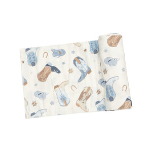 Cowboy Boots Blue - Swaddle Blanket