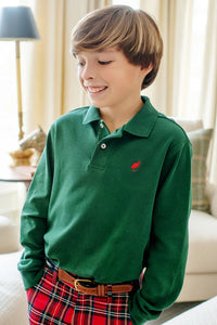 Long Sleeve Prim & Proper Polo Grier Green with Richmond Red Stork