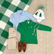 Long Sleeve Prim & Proper Polo Kiawah Kelly Green with Worth Avenue White Stork