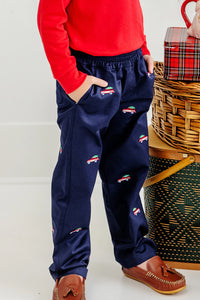 Critter Sheffield Pants (Twill) Nantucket Navy with Woody Jeeps Embroidery