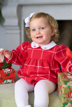 Long Sleeve Britt Bubble Woodland Avenue Windowpane with Worth Avenue White & Richmond Red Bows