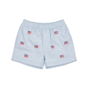 Critter Sheffield Shorts
Buckhead Blue & American Flag Embroidery With Multicolor Stork