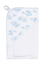 Blue Toile Hooded Towel