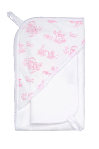 Pink Toile Hooded Towel