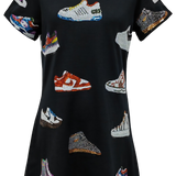 Kids Black Sneaker All Over Tee Dress