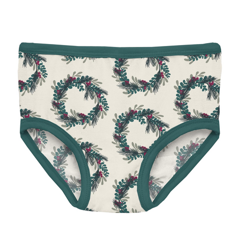 Girl’s Underwear Natural Holiday Wreath